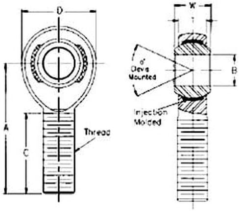 QA1 AMR10-12 Endura Male Rod End, Aluminum in Saudi Arabia