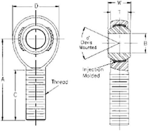 QA1 AMR10-12 Endura Male Rod End, Aluminum in Saudi Arabia
