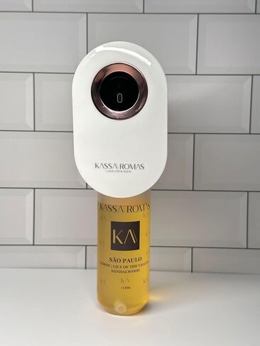 S910 Smart Scent Diffuser - Modern Design, Shiny Acrylic Material, LED Light, Cold Air Diffusion, Bluetooth App Controlled, Touch Screen (White with Rose Gold Ring) in Saudi Arabia