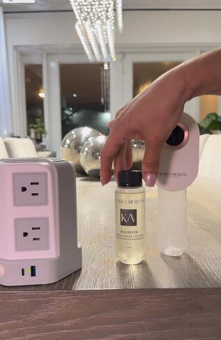 S910 Smart Scent Diffuser - Modern Design, Shiny Acrylic Material, LED Light, Cold Air Diffusion, Bluetooth App Controlled, Touch Screen (White with Rose Gold Ring) in Saudi Arabia