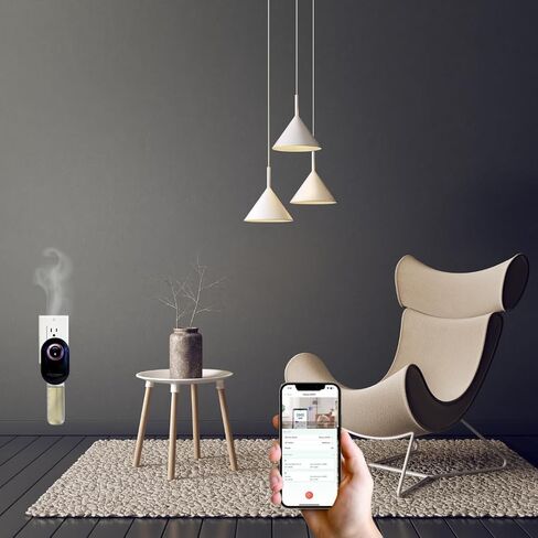 S910 Smart Scent Diffuser - التصميم الحديث ، مادة أكريليك لامعة ، ضوء LED ، نشر الهواء البارد ، تطبيق Bluetooth الذي يتم التحكم فيه ، شاشة تعمل باللمس (أبيض مع خاتم الذهب الوردي) in Kuwait