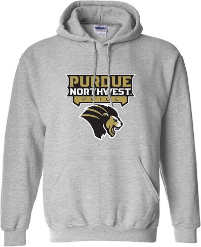 CreateMyTee | Purdue Northwest Pride Three Color Logo Hooded Sweatshirt | in Saudi Arabia
