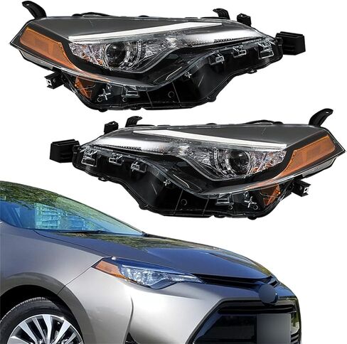 2PCS Driver and Passenger Side Headlamp Assembly Replacement for Toyota Corolla L/LE/LE Eco 2017-2019 Headlights in Saudi Arabia