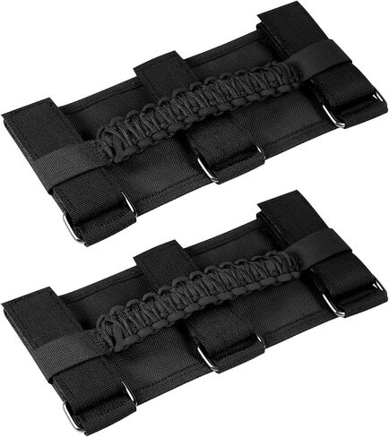 Heavy-Duty Roll Bar Grab Handles for Jepp Wrangler JK JL TJ & Gladiator 1996-2023 - No Drill Overhead Assist with Quick Release, for Off-Road & Easy Entry (4 Pack, Red) in Saudi Arabia