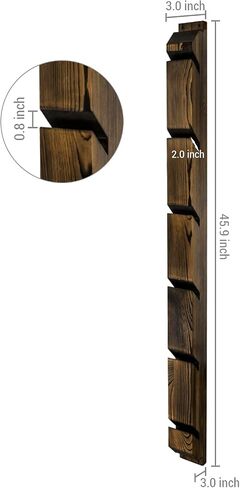 MyGift Modern Wall Mounted Rustic Burnt Solid Wood Skateboard Display Rack, Hanging Longboard Storage Organizer with Diagonal Cutout Slots, Holds 6 Boards in Saudi Arabia