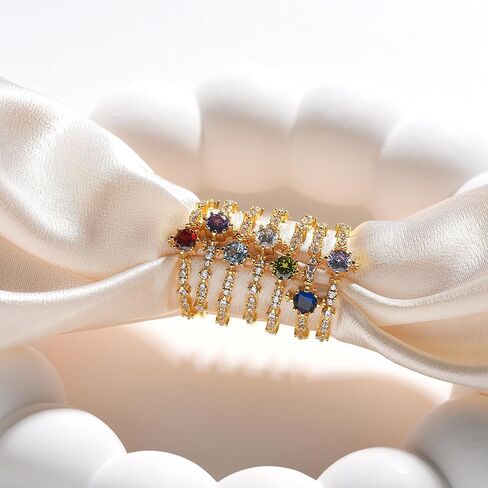 Birthstone Rings هدايا عيد ميلاد للنساء هدايا في سن المراهقة أشياء عصرية لذيذ 14 كيلو الذهب مطلي بخلاف تشيك تشيكليتر in Saudi Arabia