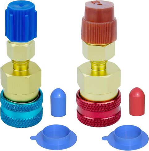 R134a to R1234yf Quick Coupler Adapter, Car Refrigerant Adapter Kit, High and Low Pressure Fittings for Evacuation and Recharging of R1234yf Automotive Air Conditioning Systems, Set of 2 in Saudi Arabia