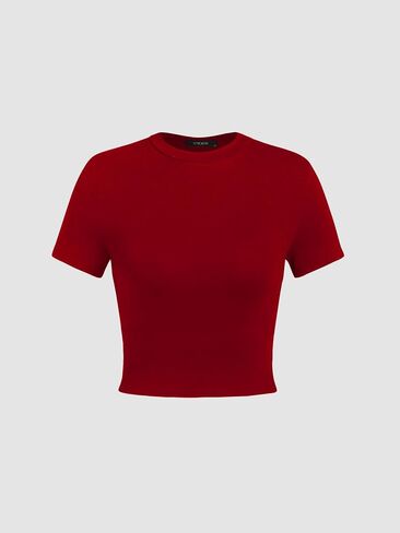 Cider Womens قصيرة الأكمام قمصان الصيف محصول المحاصيل Crewneck t Shirt Tees Basic Baby Tees Out Tops Slim Fit Y2K ملابس in Saudi Arabia