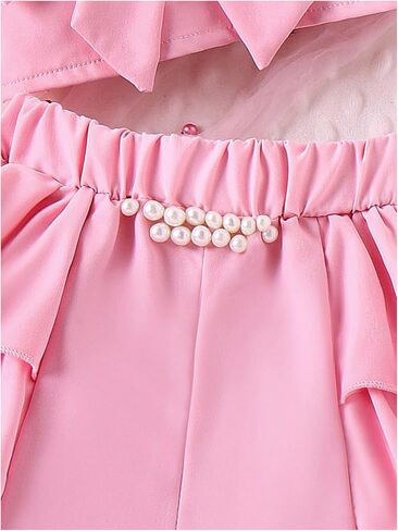 WDIRARA TODDLER GIRL's 2 قطعة من قطعة BOWKNOT PEARL CROP TOP و STROSS SLITES CHELLED in Saudi Arabia