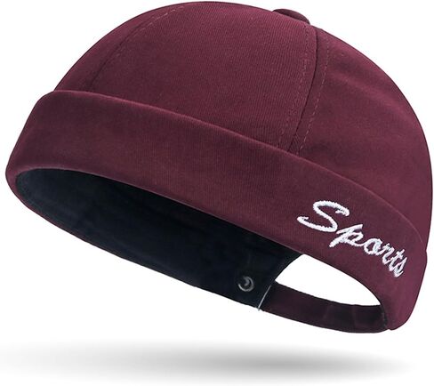 Men's Docker Cap Rolled Cuff Retro Beanie Brimless Hats for Men Adjustable Flip Sailor Skullcap in Saudi Arabia