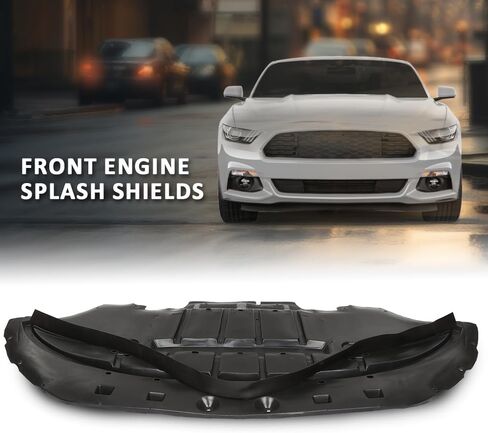 Allgood Front Engine Splash Shield Black PP متوافق مع Ford Mustang EcoBoost GT Premium V6 2015-2017 FR3Z17626B ، FO1228144 in Kuwait