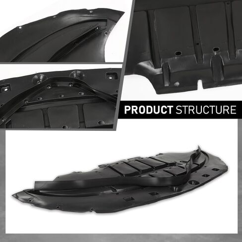 Allgood Front Engine Splash Shield Black PP متوافق مع Ford Mustang EcoBoost GT Premium V6 2015-2017 FR3Z17626B ، FO1228144 in Kuwait