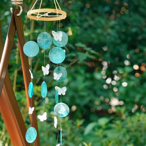 60 PCS Capiz Shells Round Natural Shells, 2 Inch Black Round Capiz Shells with 2 Holes for Wind Chimes Curtain Shell Garland DIY Craft Wedding Home Decor in Kuwait