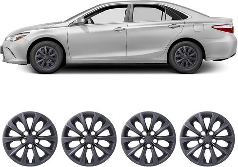 Wolfx 16 Inch Hubcaps مجموعة من غطاء حافة من 4 عجلة لتويوتا كامري (شملت هجين) 2015-2017 (فقط مناسبة لمركز الصلب) استبدال غطاء محور عجلة PP ، (W5114 ، ورنيش) in Kuwait