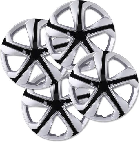 16" Hubcaps for 2016-2024 Honda Civic Steel Wheels - Set of 4, Snap-on Design, Black Lacquer Wheel Rim Covers, ABS&PC Material, 16-Inch Black Lacquer 4-Pack in Saudi Arabia