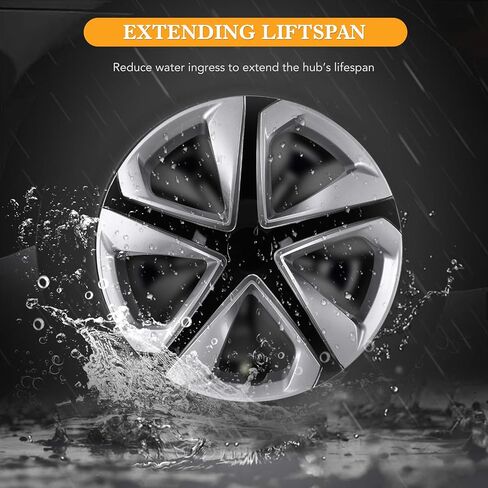 16" Hubcaps for 2016-2024 Honda Civic Steel Wheels - Set of 4, Snap-on Design, Black Lacquer Wheel Rim Covers, ABS&PC Material, 16-Inch Black Lacquer 4-Pack in Saudi Arabia
