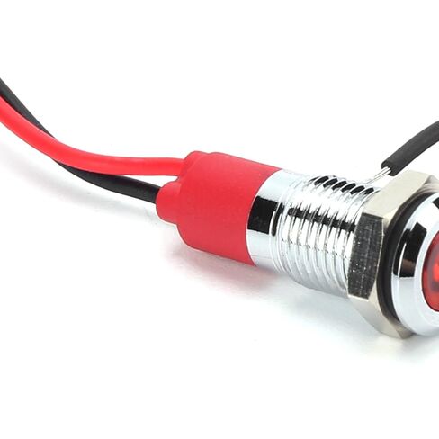 8 مم على مفتاح زر الضغط على إيقاف تشغيل تسخير الأسلاك وضوء مؤشر LED ، IP66 Marine Metal Switch for Boats Cars Truck in Kuwait