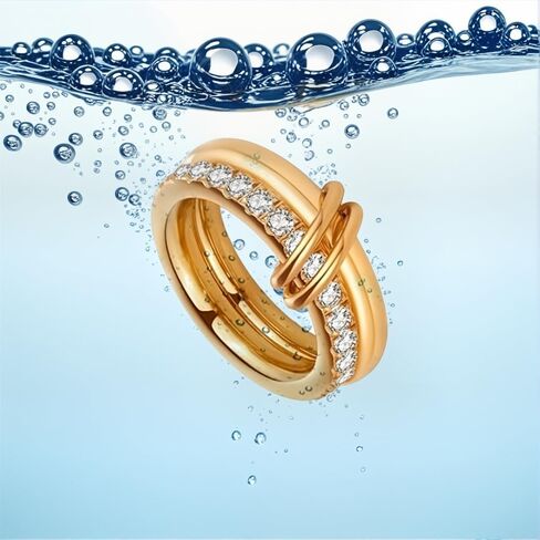 18K Gold & Silver Plated Interlocked Stackable Rings for Women,Statement Mixed Metals Multi Ring Stack- Chunky Thumb-Knuckle Band-Connected Bands Stacking Jewelry Gift-Dainty Pinky Wedding Bands-Interlocked Multi-Finger Design in Saudi Arabia
