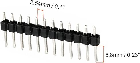 MECCANIXITY Straight Pin Header DIP Single Row 3 Pin 2.54mm Pitch Gold Plated for PCB Pack of 50 in Saudi Arabia