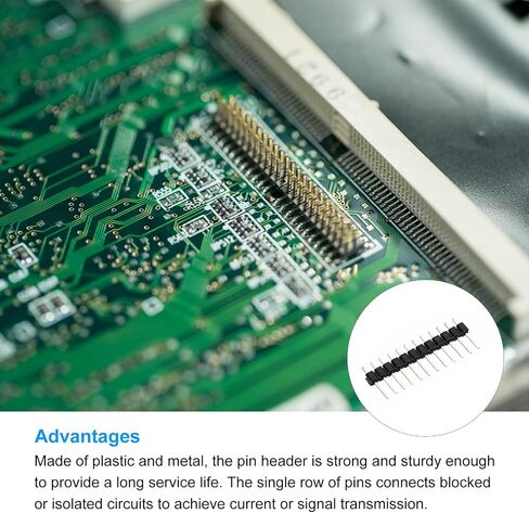 MECCANIXITY Straight Pin Header DIP Single Row 3 Pin 2.54mm Pitch Gold Plated for PCB Pack of 50 in Saudi Arabia