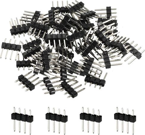 MECCANIXITY Straight Pin Header DIP Single Row 3 Pin 2.54mm Pitch Gold Plated for PCB Pack of 50 in Saudi Arabia