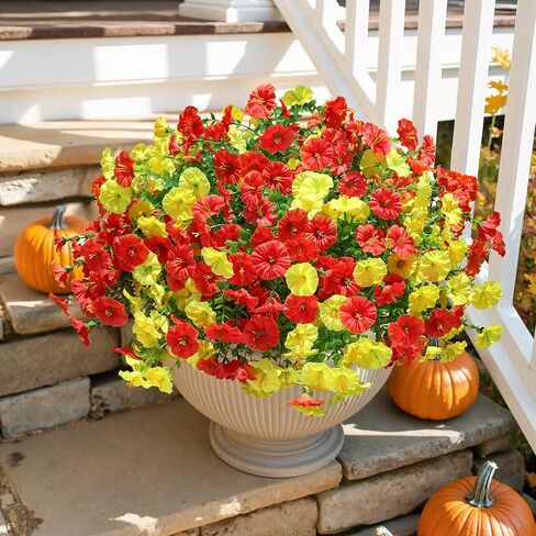 Artificial Plants for Outdoors Outside Spring Summer Decoration, 12 Bundles Faux Eucalyptus Leaves Stems Bulk Fake Greenery Branches Look Real UV Resistant for Home Porch Patio Planter Yard in Kuwait