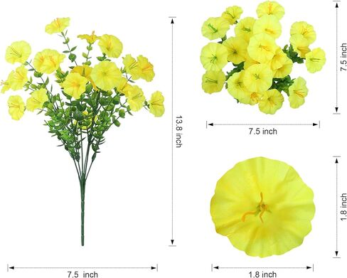 Artificial Plants for Outdoors Outside Spring Summer Decoration, 12 Bundles Faux Eucalyptus Leaves Stems Bulk Fake Greenery Branches Look Real UV Resistant for Home Porch Patio Planter Yard in Kuwait