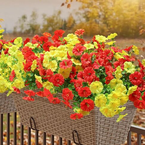 Artificial Plants for Outdoors Outside Spring Summer Decoration, 12 Bundles Faux Eucalyptus Leaves Stems Bulk Fake Greenery Branches Look Real UV Resistant for Home Porch Patio Planter Yard in Kuwait