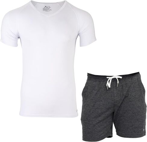 شورتات الصالة الرياضية الأطلس وألواح العظم الحزمة - كبيرة [رمادية داكنة قصيرة ، أبيض] in Kuwait