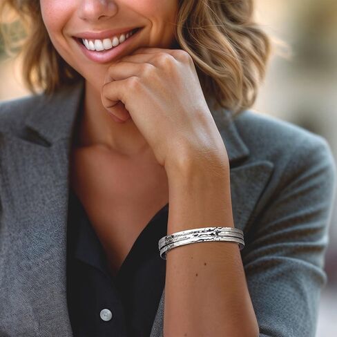 Ross-Simons Italian Sterling Silver Jewelry Set: 3 Hammered Bangle Bracelets in Saudi Arabia