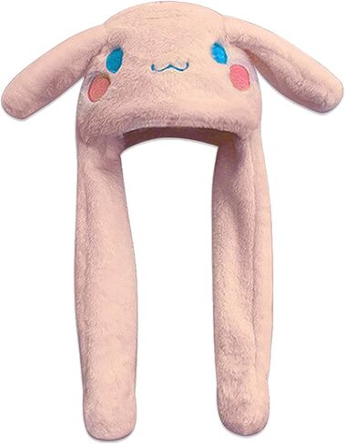أنيمي Pochacco الأذن تتحرك القفز قبعة رقيق قبعة صغيرة لينة الدافئة الشتاء رئيس ارتداء القبعات لطيف للنساء أبيض وأسود in Kuwait