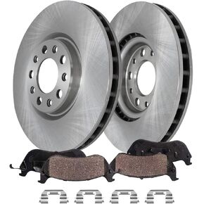 Detroit Axle - Front Brake Kit for Jeep Compass Renegade 500X, Disc Brake Rotors Ceramic Brake Pads with Hardware 2017 2018 2019 2020 2021 Replacement : 12.00" inch Rotors in Saudi Arabia