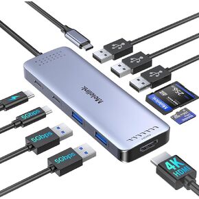 USB C Docking Station Dual Monitor HDMI Adapter, Melelink USB C Hub, Laptop Docking Station with 2 HDMI Ports 4K 60Hz,100W PD Charging,USB-C & 2 USB-A 3.0 Ports, USB C Dock for MacBook/Dell/HP/Lenovo in Saudi Arabia