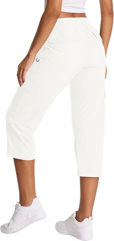 كابريس المرأة مع الجيوب تمتد شورتات المشي لمسافات طويلة شروط جافة مرنة الطول in Kuwait