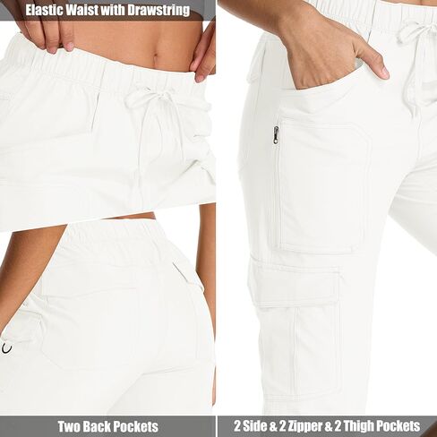 كابريس المرأة مع الجيوب تمتد شورتات المشي لمسافات طويلة شروط جافة مرنة الطول in Kuwait