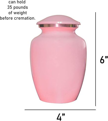 Pink Infant Cremation Urns, Urn for Cats, Dogs, Artwork Cremation Urn, Ash Urns with Personalized Engraving (Footprint) in Saudi Arabia