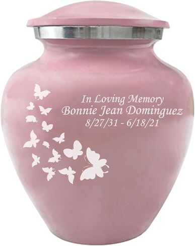 Pink Infant Cremation Urns, Urn for Cats, Dogs, Artwork Cremation Urn, Ash Urns with Personalized Engraving (Footprint) in Saudi Arabia