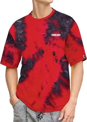 Tie Dye Shirt for Men Short Sleeve Crew Neck Tie-dye T Shirt Stylish Comfy Cotton Unisex Summer Tops in Saudi Arabia