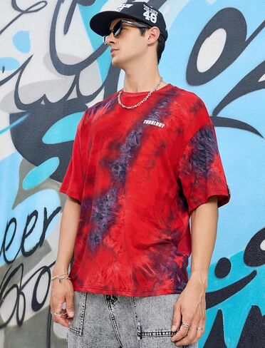 Tie Dye Shirt for Men Short Sleeve Crew Neck Tie-dye T Shirt Stylish Comfy Cotton Unisex Summer Tops in Saudi Arabia