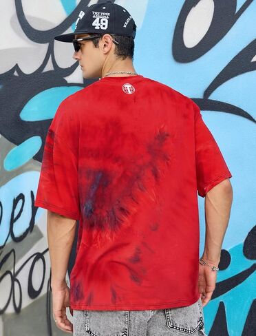 Tie Dye Shirt for Men Short Sleeve Crew Neck Tie-dye T Shirt Stylish Comfy Cotton Unisex Summer Tops in Saudi Arabia