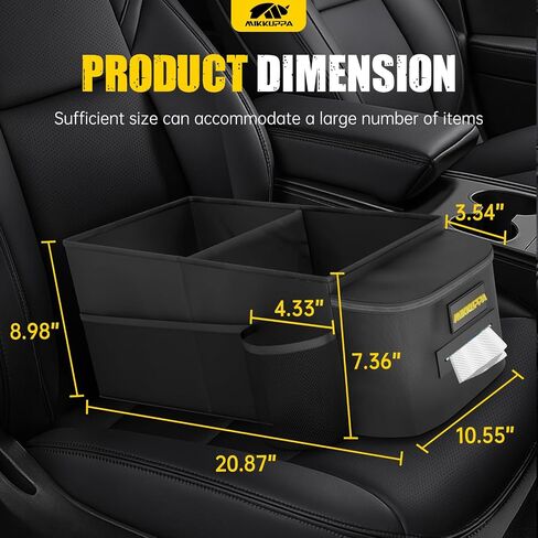 Mikkuppa Car Seat Organizer - منظم الراكب الأمامي والركاب الخلفي مع صندوق الأنسجة وحامل الكأس ، صندوق تخزين مقعد السيارة مع جيوب شبكية ، أساسيات رحلة على الطريق للأطفال in Kuwait