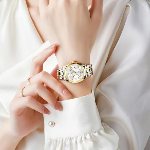 OLEVS Womens Watches Classic Dress Quartz Female Wristwatch Ladies Stainless Steel Waterproof Luminous Date Easy Read Watch for Lady in Saudi Arabia