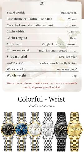 OLEVS Womens Watches Classic Dress Quartz Female Wristwatch Ladies Stainless Steel Waterproof Luminous Date Easy Read Watch for Lady in Saudi Arabia