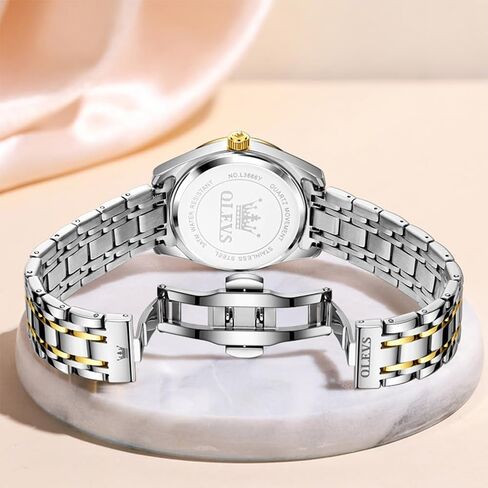 OLEVS Womens Watches Classic Dress Quartz Female Wristwatch Ladies Stainless Steel Waterproof Luminous Date Easy Read Watch for Lady in Saudi Arabia