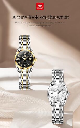 OLEVS Womens Watches Classic Dress Quartz Female Wristwatch Ladies Stainless Steel Waterproof Luminous Date Easy Read Watch for Lady in Saudi Arabia