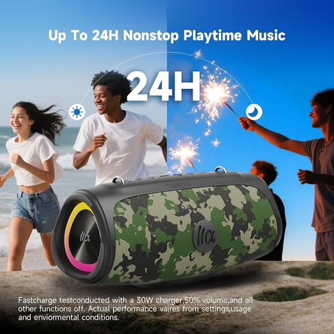 Portable Loud Bluetooth Speaker, 60W Large Subwoofer Wireless Bluetooth 5.3 with Powerbank USB Charge Out,Waterproof IPX7,Rugged Outdoor Boombox for Party,Camping,Beach,RV Life,Garage in Kuwait