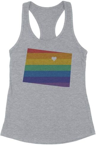 Colorado Rainbow Pride Tank Top Fitted Racerback Women's in Kuwait