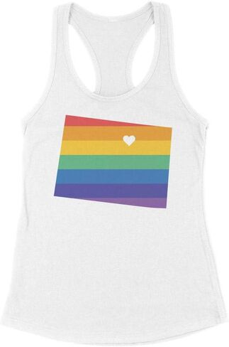 Colorado Rainbow Pride Tank Top Fitted Racerback Women's in Kuwait