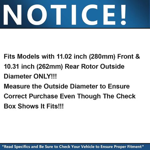 Detroit Axle - Brake Kit for Hyundai Tucson Sonata Kia Sportage Optima Magentis Replacement 11.02" inch Front & 10.31" inch Rear Disc Brake Rotors Ceramic Brakes Pads in Saudi Arabia