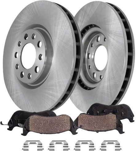 Detroit Axle - Front Brake Kit for Jeep Compass Renegade 500X, Disc Brake Rotors Ceramic Brake Pads with Hardware 2017 2018 2019 2020 2021 Replacement : 12.00" inch Rotors in Saudi Arabia